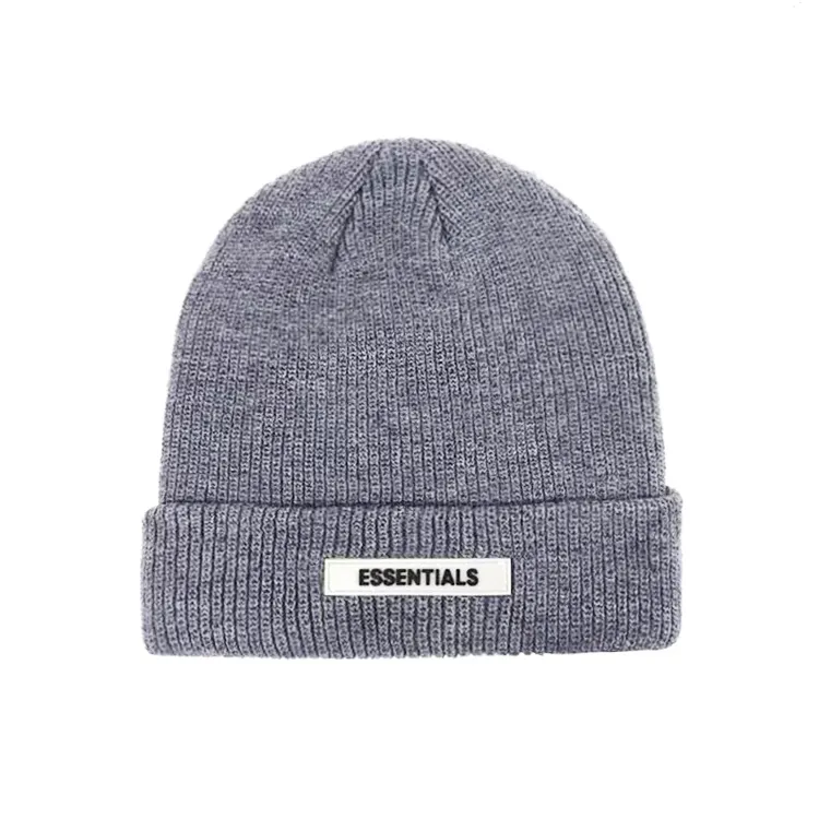 Fabrik Großhandel Strick mütze, tragen warme Winter Wickel kappe, benutzer definierte gewebte Logo einfach gefärbte Mütze