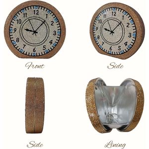 Daffgui – pochette ronde en strass pour femmes, sac de soirée en cristal, sac à main perlé scintillant pour mariage, célébration de gala - Product Image 2