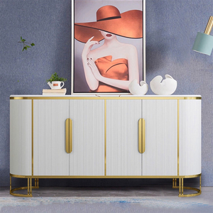 High End Storage White <strong>Buffet</strong> Cabinet Restaurant Golden Leg and Sintered Stone Top <strong>Buffet</strong> <strong>Table</strong> for Living Room Entryway Hallway - Product Image 5