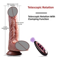 Dildo réaliste en silicone liquide imperméable avec fonctions de vibration, de chauffage et de poussée pour femmes