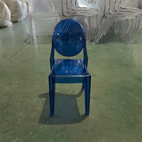 Chaise fantôme acrylique rose transparente pour enfants empilant une chaise en plastique transparent pour les fêtes de mariage