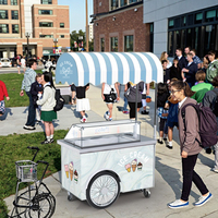 Nouvelle petite charrette de présentation de crèmes glacées de comptoir - Chariot roulant 220V pour yaourts, gelatos et sorbets en magasins de proximité