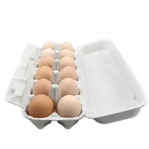 Disposable Molded Pulp Egg Packing Box with Printing Eco-friendly Agriculture GPM Grey OEM Service Accepted Pulp Moulding