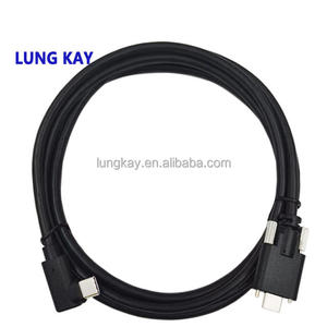 5A Fast <b>Charging</b> Dual Function Nylon and PVC Jacket USB Data Cable Right Angle Male Type-C Dual Screw for Computer Scanner - Product Image 5