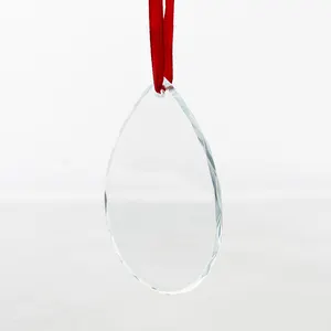 Wholesa K9 स्पष्ट क्रिस्टल ग्लास क्रिसमस के गहने कस्टम 3d लोगो के लिए नक्काशीदार फांसी गिलास लटकन क्रिसमस उपहार