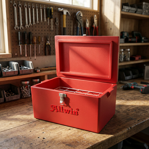 35L Red Insulated Cooler Box ABS Ice <b>Chest</b> Square Lockable <b>Storage</b> <b>Chest</b> for Food Beverage Outdoor Use - Product Image 3