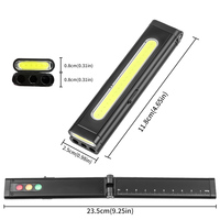 Lámpara de Trabajo Magnética de Aluminio RGB Recargable, Regla, Bolígrafo LED Multifuncional con Herramientas Integradas, Linterna Impermeable, Portátil para Oficina