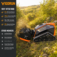 Traktor Pemotong Rumput Bensin Ultra-Lebar Hemat Tenaga Kerja Remote Control Hammer Mower ATV Flail Mower 1m