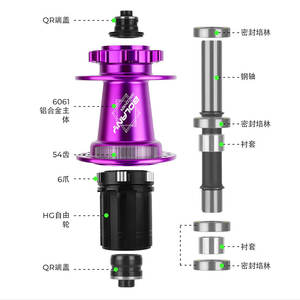 Buje de bicicleta de montaña Bolany 28H con liberación rápida y eje pasante de aleación de aluminio para MTB - Product Image 2