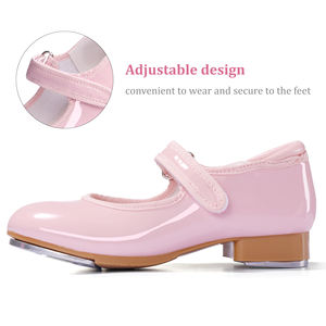 รองเท้าเต้นแบบสวม สายรัดง่าย หนัง PU นิ่ม แบบมีสติ๊กเกอร์ สำหรับเด็กหญิงและเด็กชาย <span class=keywords><strong>มือ</strong></span><span class=keywords><strong>สอง</strong></span> สินค้าจากสหรัฐอเมริกา มีสินค้าในสต็อก ขายส่ง - Product Image 4