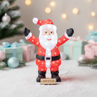 Lumière de Noël LED 3D en acrylique à commande manuelle IP44, blanc chaud, Père Noël, étanche, prise murale, décoration de jardin, patio extérieur