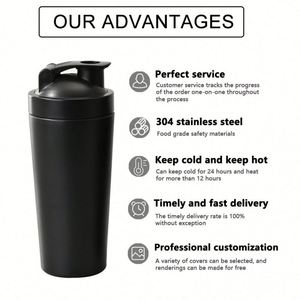 Custom Logo 17Oz 25Oz Sports Metal Protein Cup Double Wall Ice Insulated Stainless Steel <b>Shaker</b> <b>Bottle</b> Gym - Product Image 5