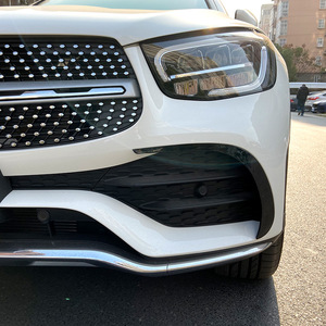 Mercedes-Benz GLC-Class Front Bumper Canards Piano Black ABS Carbon Fiber Texture Exterior Modification 2020+ AMG - Product Image 4