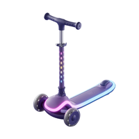 Enfants Scooter Pliant Kick Scooter Hauteur Réglable 3 Roues Enfants Bébé Pied Scooter avec Lumière LED