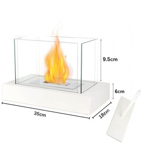 Pozo de fuego de mesa sin humo de acero inoxidable moderno portátil para acampar con accesorio de póquer y combustible de bioetanol - Product Image 6