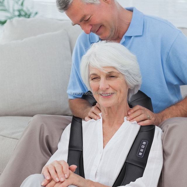 Christmas Gift Christmas Gift Neck Shoulder Massager Shiatsu Heat Kneading 4 Nodes Cordless Wrap for Her Him Muscle Pain Relief