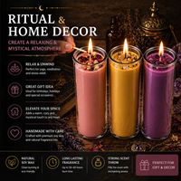 Lilin Aromaterapi Botani Kustom dalam Stoples Kaca Tinggi dengan Bunga Kering, Aroma Geranium Bambu Sweet Dream untuk Hadiah Rumah dan Eceran