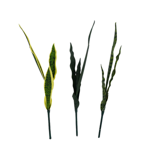 Planta de serpiente Artificial de látex de tacto Real de calidad OH ARTS <span class=keywords><strong>Sansevieria</strong></span> Tiger Pilan Agave Faux suculentas hojas <span class=keywords><strong>verde</strong></span> <span class=keywords><strong>oscuro</strong></span> en maceta - Product Image 3