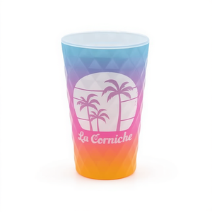 Vaso Reutilizable de Plástico La Corniche de 300 ml, Diseño Glamuroso con Patrón de Palmeras Tropicales, para Beber Directamente, Uso en Fiestas - Product Image 3