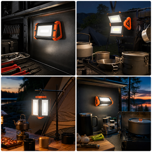 Lampe de travail LED magnétique rechargeable 1000LM, double rotation USB-C, lampe d'inspection COB pour réparation automobile, <span class=keywords><strong>garage</strong></span>, camping - Product Image 2