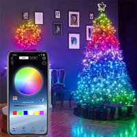 Guirlandes solaires USB multicolores 100 LED RGB PVC étanches pour jardin et terrasse