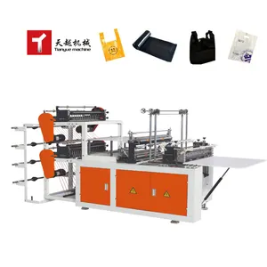 TIANYUE 130-230 Times/Min*2 Automatic Shopping T-Shirt Recycled Plastic Bag Making Machine With Printing