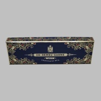 Papier d'art biodégradable de 2 mm d'épaisseur, recyclé, rigide, avec motif en feuille d'or, doublures personnalisées, forme rectangulaire, mini boîte à chocolat d'art