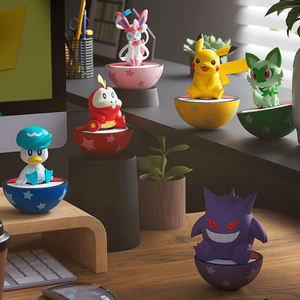 دمى أصلية بالجملة من PY، شخصيات جينجار وفوكاسلي وسبريجاتيتو وسيلفيون جالسة، 8-9 سم، مصنوعة من البلاستيك PVC، هدية ولعبة لوحية - Product Image 1