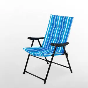 Black Folding Chair With Padded Seat Made With Oxford Fabric Hot Sale In Saudi Arabia Libya Qatar Oman