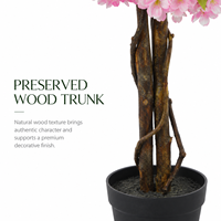 Arbre artificiel de cerisier en fleurs, tronc en bois véritable, fleurs en soie, 120 cm, ignifuge et résistant aux UV, pour hôtels, restaurants, événements, présentation, design personnalisé