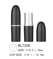 Tube de rouge à lèvres en aluminium en forme de balle, conteneur cosmétique vide, 12,1 mm 12,7 mm, pour baume à lèvres, logo personnalisé, vente en gros, 3,2-3,5 g