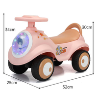 Pabrik harga murah pendidikan potong kartun Walker mobil geser bayi mobil mainan berkendara anak dengan lampu musik