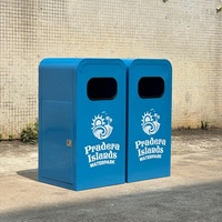 Poubelle extérieure en acier galvanisé de 40 L, à poser, pour espaces publics