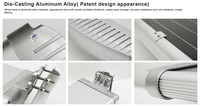 Lampes solaires d'extérieur étanches, lampadaire solaire de rue IP65 LED en aluminium avec commande intelligente et panneau en silicium monocristallin