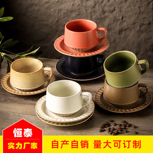 Tasse à café en céramique vintage moderne Tasse de luxe à sens élevé avec tasse et soucoupe exquises Costume Niche Personal Design Style - Product Image 2