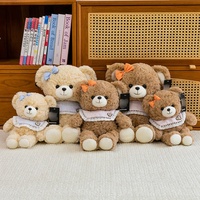 Ours en peluche super doux brodés avec col en dentelle et nœud crème, idéal pour les cadeaux de Noël pour enfants - Vente en gros