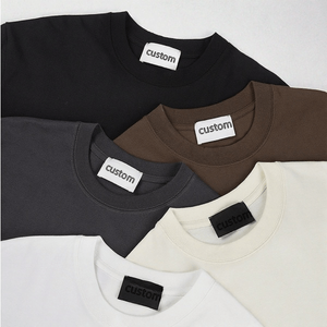 <span class=keywords><strong>T</strong></span>-<span class=keywords><strong>shirt</strong></span> fin délavé en coton grande taille personnalisable, pré-rétréci, en coton égyptien, noir, 260 g/m² - Product Image 1