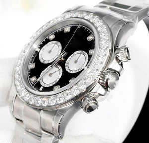 Montre mécanique en acier inoxydable pour plongeur, à succès en 2025, chronographe serti de diamants, affichage analogique, bracelet en acier pour hommes d'affaires - Product Image 4