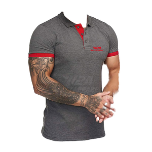 Men's Performance Heathered Training Polo | Moisture-Wicking Gym & Fitness Shirt | Custom Contrast Taped Activewear - Product Image 1