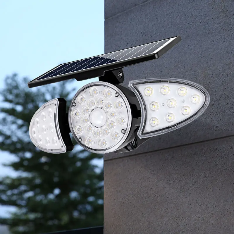 2024 Kleur Opladen 100 Outdoor Dubbele Externe Zonne-Muur Licht Bewegingssensor Led