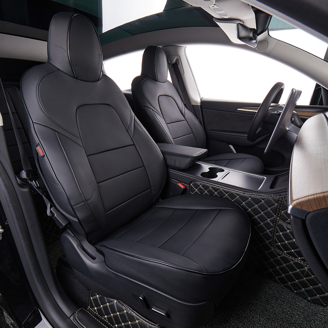 EKR 2026 Wholesale Luxury Full Set 3D Car Seat Covers Custom Fit for Tesla Breathable Nappa Leather All-Season Cushion Storage