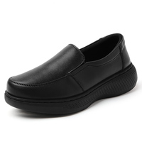 Chaussures d'infirmière pour femmes en cuir de vachette respirant antidérapant de haute qualité, blanches et noires, chaussures de travail blanches pour femmes, mocassins