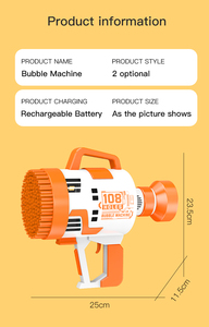 <span class=keywords><strong>2023</strong></span> Producto de Venta caliente 108 Agujeros Versión ligera Ametralladora de burbujas Bazooka Gatling Pistola de burbujas Juguete de carga - Product Image 6