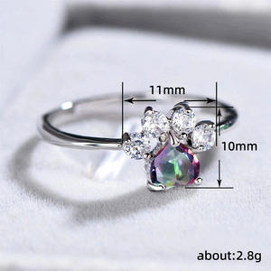 Bague en cristal de fleur Q376, argent 925, quartz arc-en-ciel, sertissage à griffes, bagues en pierres précieuses pour femmes, à porter au quotidien - Product Image 5