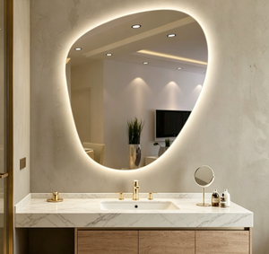 Modern <b>LED</b> <b>Wall</b> <b>Mirror</b> Irregular Backlit Vanity <b>Mirror</b> Frameless Bathroom Dressing <b>Mirror</b> for Hotel Washroom - Product Image 4