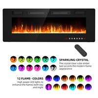 Cheminées électriques décoratives à LED avec télécommande, 50 pouces, style moderne, pour support TV, OEM ODM