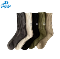Chaussettes anti-odeur pour hommes en gros, chaussettes mi-mollet d'automne, absorbantes, respirantes, anti-boulochage, pour le sport