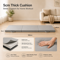 Tapis de protection pliable en mousse haute résilience premium avec revêtement en vinyle, diamètre 150 cm, pour la pole dance et le yoga aérien
