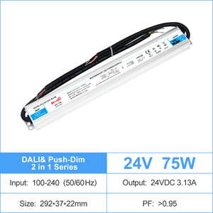 ไดรเวอร์ไฟ LED แบบหรี่แสงได้ DALI-2 แรงดันคงที่ 75W ป้องกันการกระพริบ 100-240V AC-DC 12V 24V IP67 สำหรับกล่องไฟ LED - Product Image 3