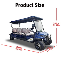 Carrito de Golf Eléctrico Superior de 6 Plazas con Asientos Orientados hacia Adelante, Batería Coloidal Personalizada, Velocidad Máxima de 35 KM/H